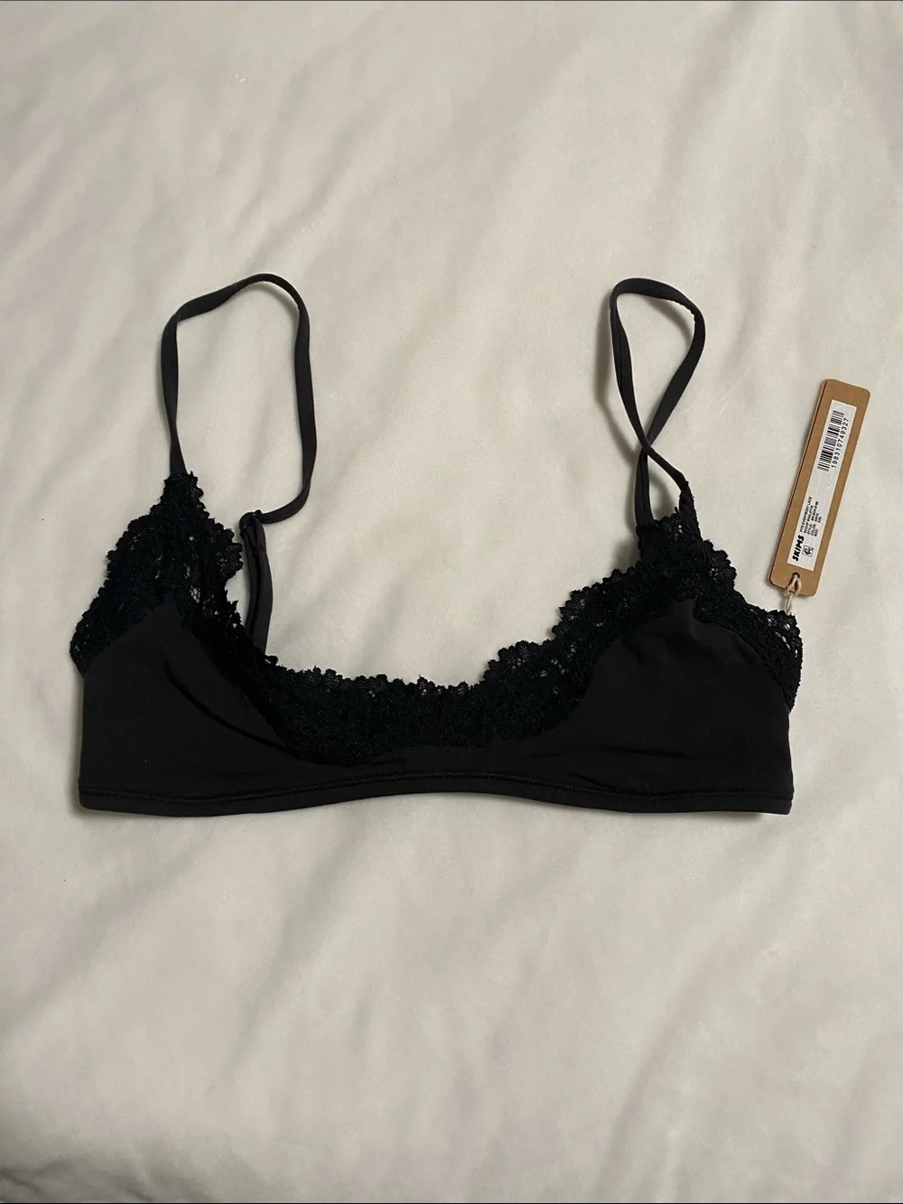 Skims Fits Everybody Lace Scoop Bralette in Onyx NWT